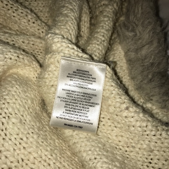 Old Navy Vintage Fur Trimmed Beige Sweater Vest - Picture 12 of 12